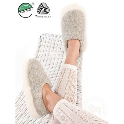 Hausschuhe für Damen Modern Warme Winter Lammfell Barfuß Bequeme Wolle Hüttenschuhe