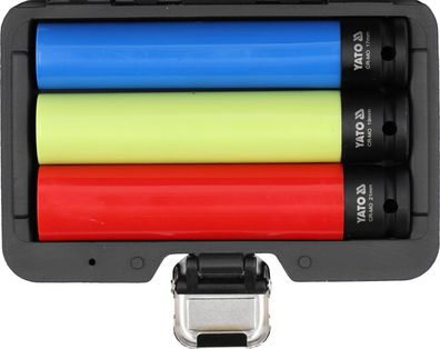 Schlagschrauber-Nuss, Schlagnuss SET 1/2“ 17, 19, 21mm, 150mm für Alufelgen