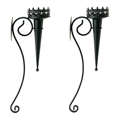 2er Metall Wandkerzenhalter Wandleuchter Kerzenleuchter Fackel für Stumpenkerzen