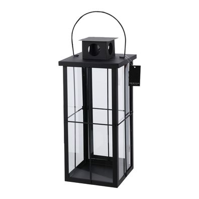 Gartenlaterne Laternen Schwarz Gartenlaterne Windlicht Metall Schwarz B20xH45cm