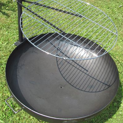verchromter Grillrost Ø40cm mit Halterung aus Stahl für Feuerschalen bis 55cm