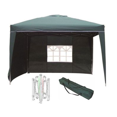 Easy Build Pop Up Aluminium Falt Pavillon Partyzelt inkl 2 Seitenteile Grün