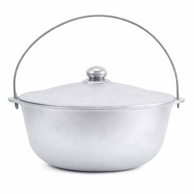 Aluminium Kasan 4 L Kazan aus Aluguss mit Bügel und Deckel Kessel Asien Topf Tatar