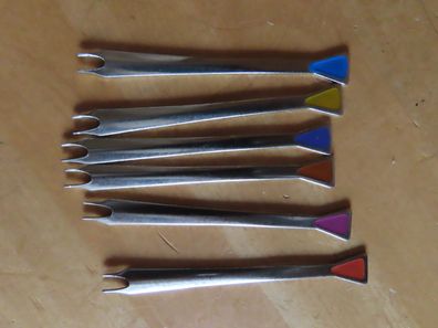 Bowle Gabeln Käse Picker Party-Gabeln Cocktailgabeln ca.9,3 cm/6St Metall