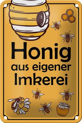 Blechschild Honig aus eigener Imkerei, 3 verschied. Größen, Bienen