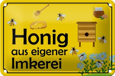 Blechschild Honig aus eigener Imkerei, 3 verschied. Größen, Bienen
