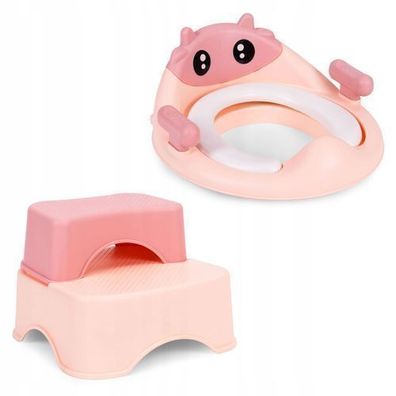 WC Deckel Kinder WC-Sitz Trittleitung Griffe Rosa Kissen