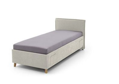 Polsterbett in 3 Größen Jugendbett Polsterliege USB-Anschluss Beige