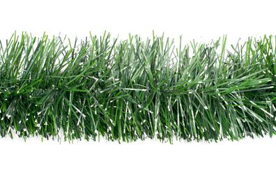 Grasgirlande 15cm x 3m Indoor & Outdoor - Grün matt mit weißen Spitzen
