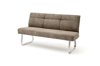 Esszimmerbank TALENA Sitzbank Flachrohr Büffellederoptik braun