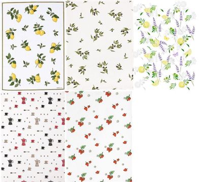 1 Geschirrtuch Zitronen, Oliven, Kaffee Geschirrtücher Mitbringsel Geschenkidee Tuch