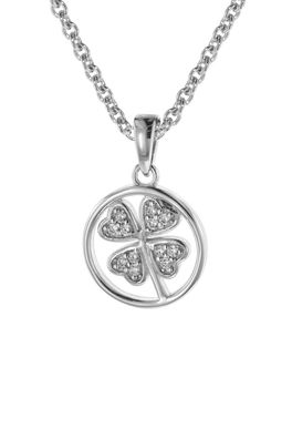 trendor Schmuck Mädchen-Halskette mit Kleeblatt-Anhänger 925 Silber 08809