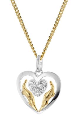 trendor Schmuck Halskette mit Anhänger Dankbarkeit 925 Silber Bicolor 21092