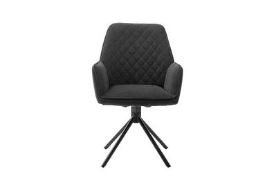 Esszimmerstühle Stühle ACANDI mit Armlehne 4-Fuß Chenille Optik anthrazit