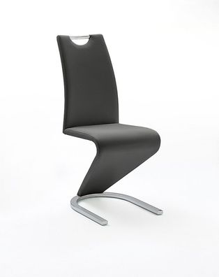 Esszimmerstühle Freischwinger Amado mit Griffloch Kunstleder schwarz