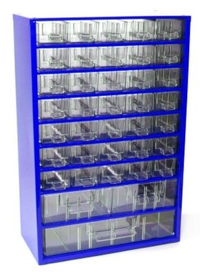 Kleinteilemagazin METALL Blau 35 + 2 + 1 Schubladen Werkstattqualität incl. 38 Trenn