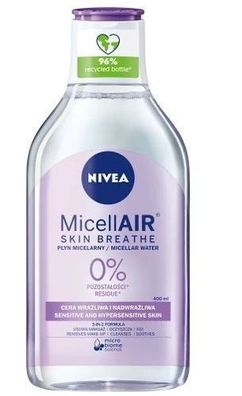 Nivea MicellAir Sanftes Mizellenwasser fuer Empfindliche Haut, 400ml
