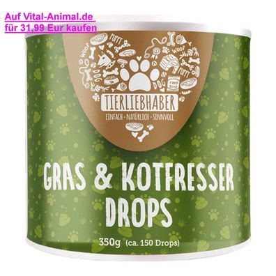 Gras- & Kotfressen Drops für Hunde bei fressen von Gras beruhigt den Magen Darm