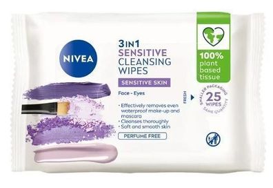 Nivea Bio Reinigungs-Sensitive Make-Up Entferner-Tuecher, 25 Stueck Packung