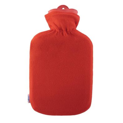 Konturbezug mit Wärmflasche 2 l rot mit Gummizug