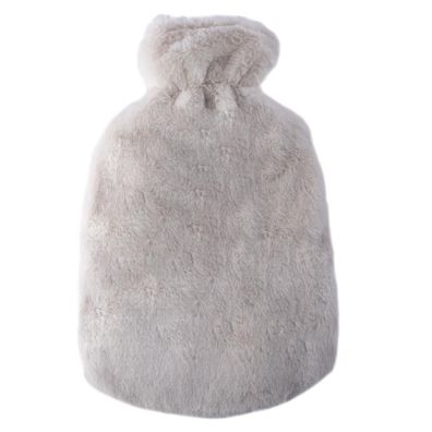 Gummi-Wärmflasche 2 l mit Plüschbezug Super Soft weiß