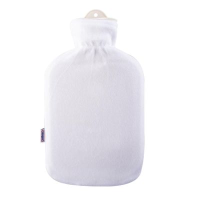 Konturbezug mit Wärmflasche 2 l weiß mit Gummizug