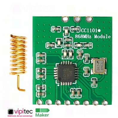 CC1101 868 MHz Funk-Transceiver Modul | 3,3V 1,8V 863..870MHz 500 kBit/s SPI