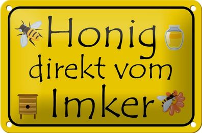 Blechschild Honig direkt vom Imker, 3 verschied. Größen, Bienen