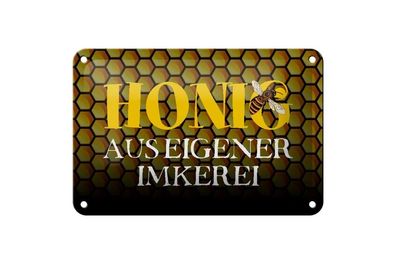 Blechschild Honig aus eigener Imkerei, 3 verschied. Größen, Bienen