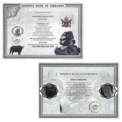 Zimbabwe/Simbabwe/Banknote/100 Trillion Containers Certificate (Zimb251025)
