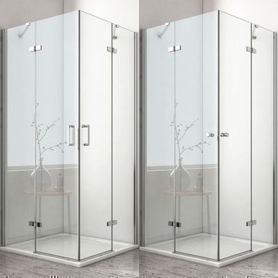 EMKE® Duschkabine Dusche Eckeinstieg 90x90 80x80 Duschabtrennung Duschtür Schwingtür