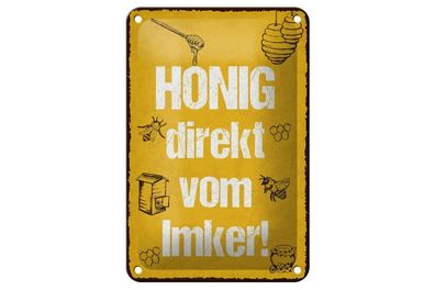 Blechschild Honig direkt vom Imker, 4 verschied. Größen, Bienen