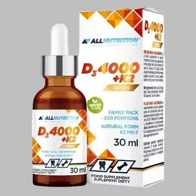 ALL NUTRITION® Vitamin D3 4000 + K2 Tropfen 30ml