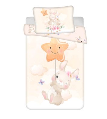 Bunny Star Hase Baby Bettwäsche-Set 100 x 135 cm