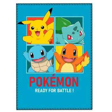 Pokemon Fleecedecke Schmusedecke Kuscheldecke blau 100 x 140 cm