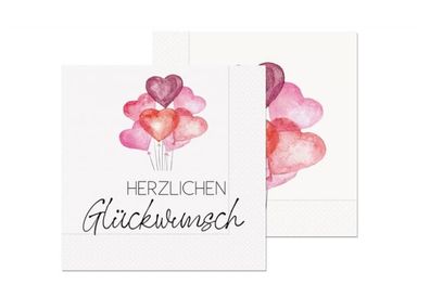LaVida Servietten für Dich 20 Stück Herzlichen Glückwunsch