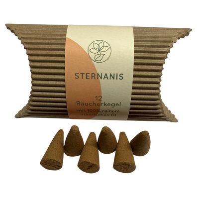12 Räucherkegel mit ätherischem Öl, "Natur pur", Flora Perpetua, 10 g