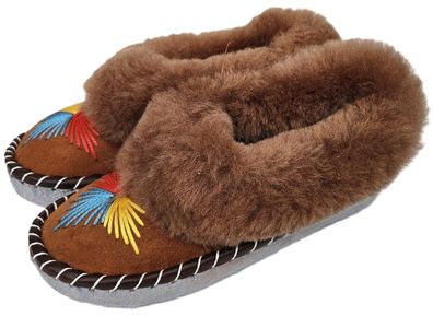 Lammfell Warme Hausschuhe Mokassin Gr.40 NEU, Schaffell/ -leder Handarbeit P.1.25