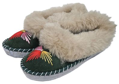 Lammfell Warme Hausschuhe Mokassin Gr.40 NEU, Schaffell/ -leder Handarbeit P.3.25