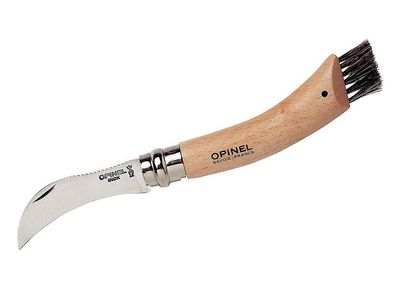 Opinel Pilzmesser mit Buchenholzgriff und Bürste