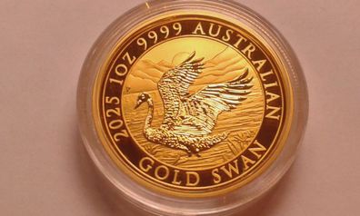 Original 100$ 2025 Australien Schwan1 Unze Gold 9999er 100 Dollars 2025 Schwan Gold