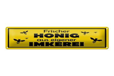 Blechschild frischer Honig eigene Imkerei, 2 verschied. Größen, Bienen