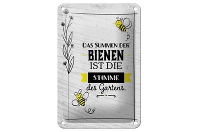 Blechschild Summen der Bienen ist Stimme des Gartens, 4 verschied. Größen