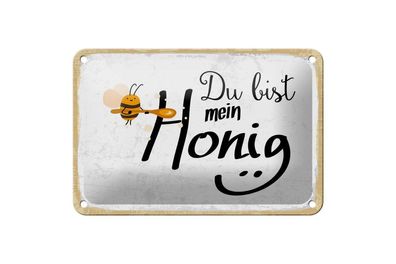 Blechschild du bist mein Honig Bienen, 4 verschied. Größen, Love