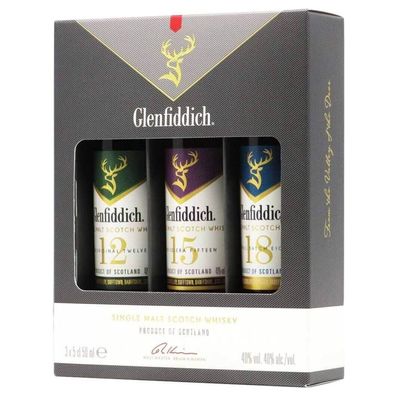 Glenfiddich Tasting Set 3x0,05 l - Single Malt Scotch Whisky Probierpackung