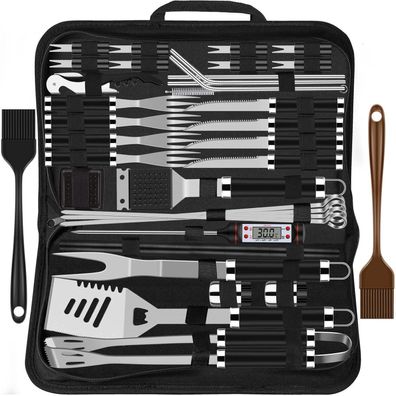 Luxus Grillbesteckset aus Edelstahl 38 teilig Perfektes Geschenk für Männer