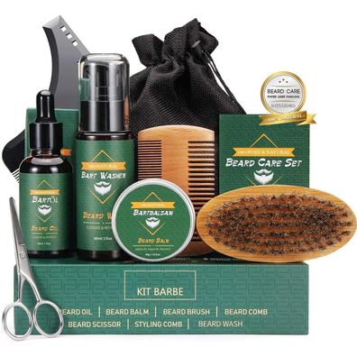 Geburtstagsgeschenk für Männer Bartpflege Set 9-teilig mit Naturprodukten