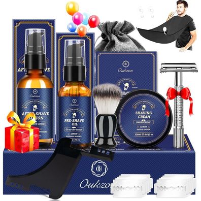 Rasierset Bartpflegeset Herren Geschenk Öl Creme Lotion Hobel Pinsel Schablone