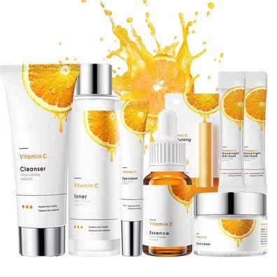 8-tlg Vitamin C Gesichtspflege Set Geschenke für Frauen Tages- & Nachtpflege