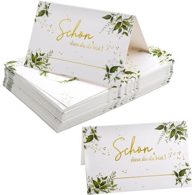Hochzeitsdeko Kommunion Deko 50 Tischkarten Eukalyptus Premium Platzkarten